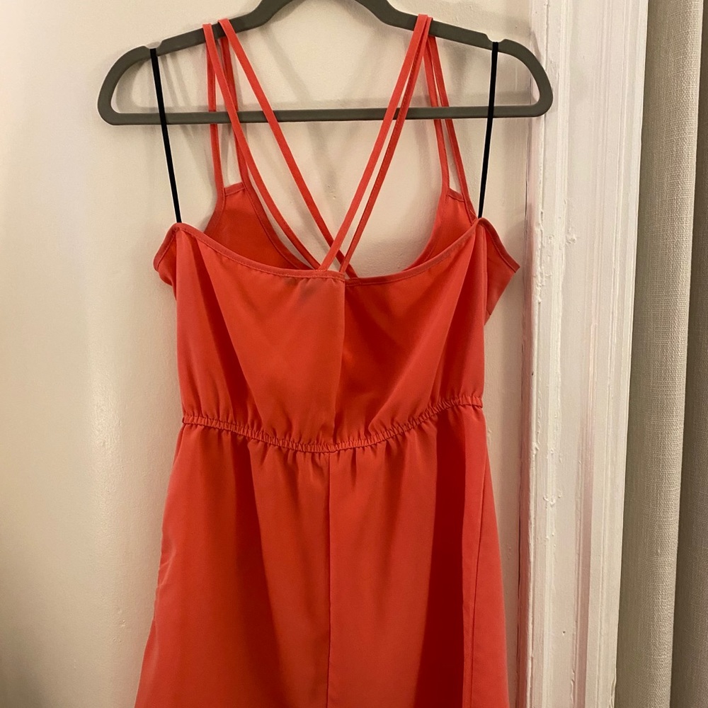 Bright pink strappy dress